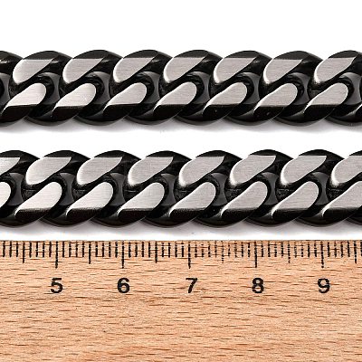 12MM 304 Stainless Steel Cuban Link Chain Necklaces NJEW-C099-04B-02-1