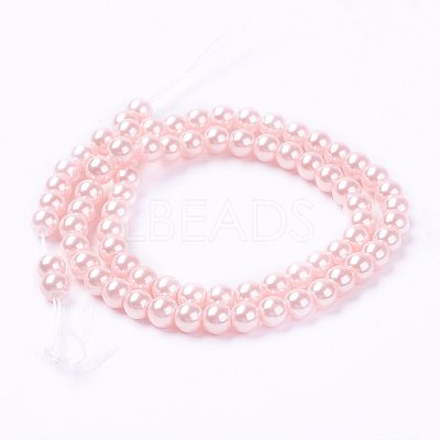 Eco-Friendly Dyed Glass Pearl Beads Strands HY-A008-6mm-RB033-1