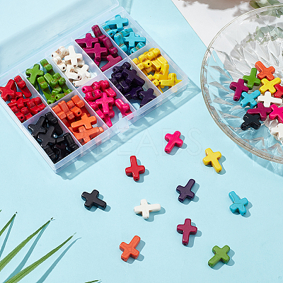 100Pcs 10 Colors Synthetic Turquoise Beads Strands TURQ-AR0001-51-1