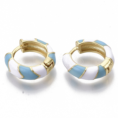 Brass Huggie Hoop Earrings EJEW-S209-04C-1