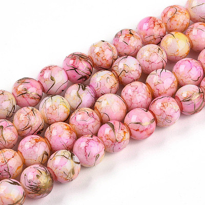 Baking Paint Glass Beads Strands DGLA-N003-10mm-B02-1