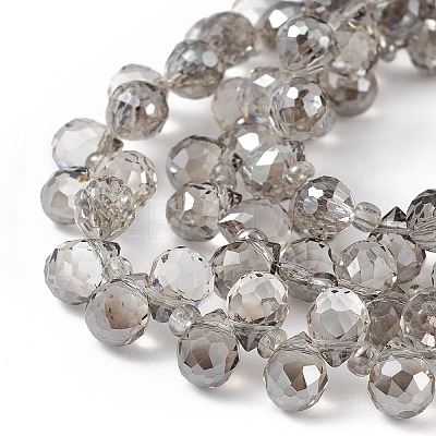 Transparent Electroplate Glass Beads Strands EGLA-F152A-PL01-1
