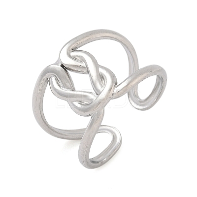 304 Stainless Steel Open Cuff Rings for Women RJEW-A079-04C-P-1