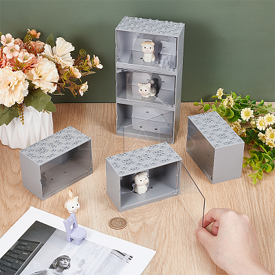 Rectangle Acrylic Minifigures Display Case ODIS-WH0025-223A-1