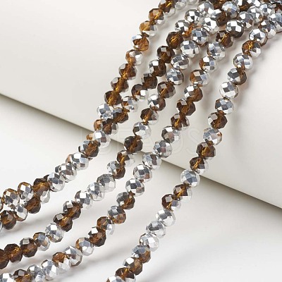 Electroplate Transparent Glass Beads Strands EGLA-A034-T10mm-M20-1