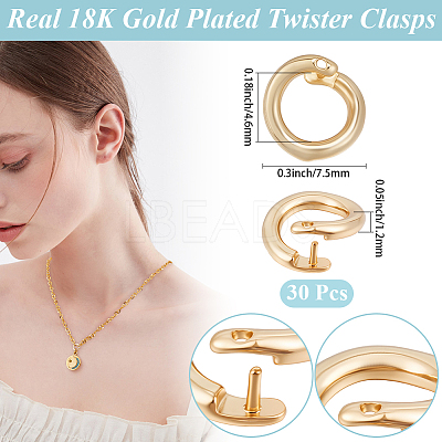 Brass Snap Clasps KK-BBC0021-49G-1