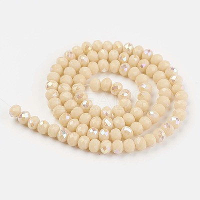 Electroplate Opaque Solid Color Glass Beads Strands EGLA-A034-P1mm-L14-1
