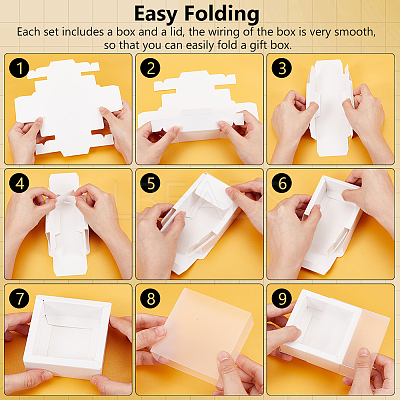 Cardboard Drawer Gift Storage Boxes with Clear Cover CON-WH0092-72B-01-1