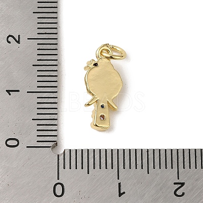 Brass Micro Pave Colorful Cubic Zirconia Glass Pendants X-KK-R162-026F-G-1