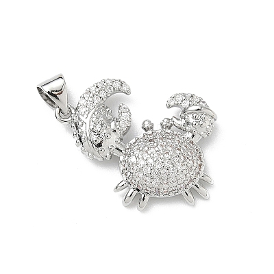 Brass Micro Pave Cubic Zirconia Pendants KK-P330-01A-P-1