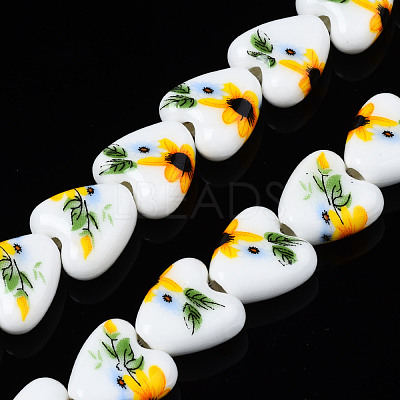 Handmade Porcelain Ceramic Beads Strands PORC-S502-045C-1