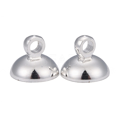 Rack Plating Brass Bead Cap Pendant Bails KK-O139-09B-S-1
