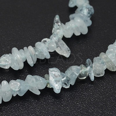Chips Natural Aquamarine Beads Strands G-N0164-24-1