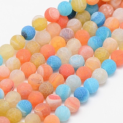 Natural Weathered Agate Beads Strands G-G589-10mm-11-1