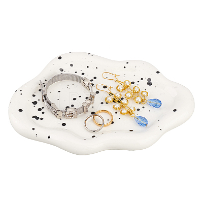 Cloud Shape Porcelain Tray AJEW-WH0326-62-1
