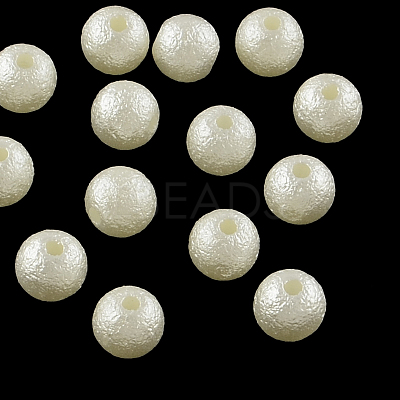 Matte Round ABS Plastic Imitation Pearl Beads X-SACR-R880-6mm-Z24-1