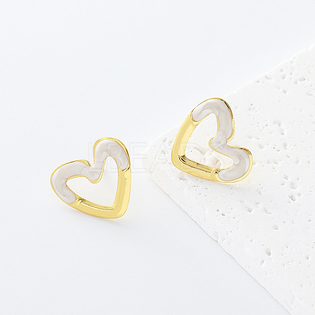 304 Stainless Steel Enamel Stud Earrings for Women JJ0945-5-1