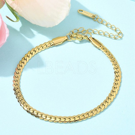 304 Stainless Steel Snake Chain Bracelets for Women BJEW-U019-04G-07-1