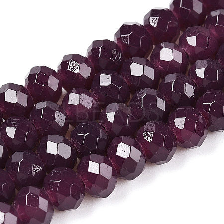 Baking Paint Imitation Jade Glass Bead Strands X-DGLA-A034-J6MM-A02-1