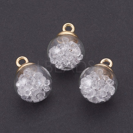 Transparent Glass Bottle Pendants GLAA-L018-14-1