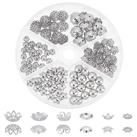 304 Stainless Steel Flower Bead Caps STAS-PH0018-43P-1