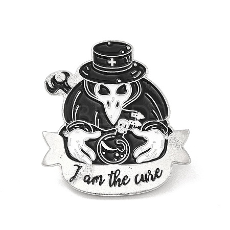 Plague Doctor Enamel Pin JEWB-I022-11G-P-1