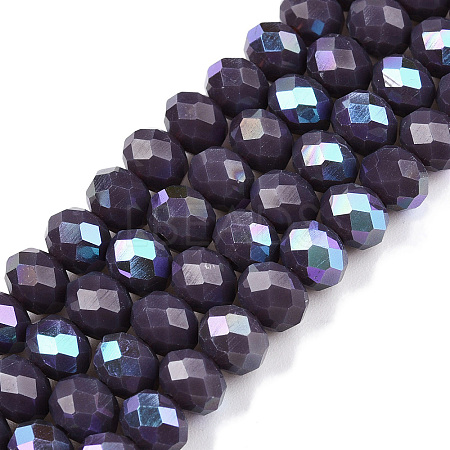 Electroplate Opaque Solid Color Glass Beads Strands LS-EGLA-A044-P6mm-L11-1