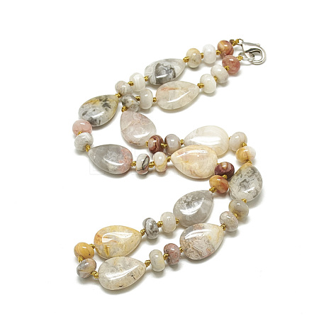 Natural Crazy Agate Beaded Necklaces NJEW-S399-23-1