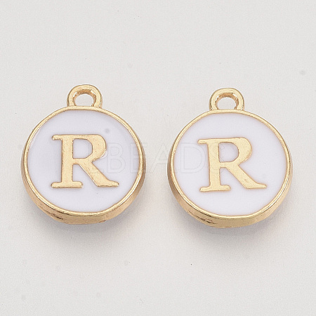 Golden Plated Alloy Charms LS-ENAM-S118-01R-1