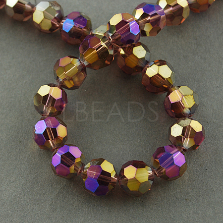 Electroplate Glass Beads Strands EGLA-R016-6mm-13-1