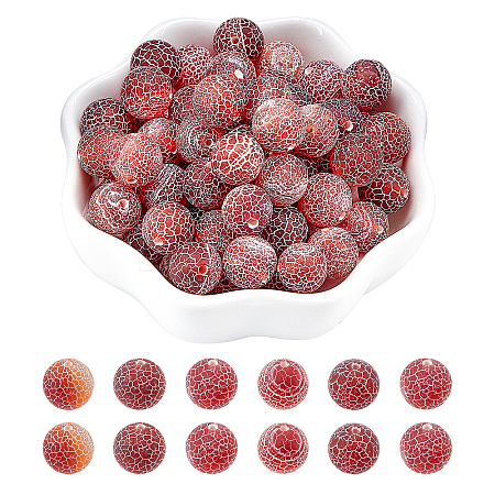 ARRICRAF Natural & Dyed Crackle Agate Beads Strands G-AR0003-41C-10mm-1