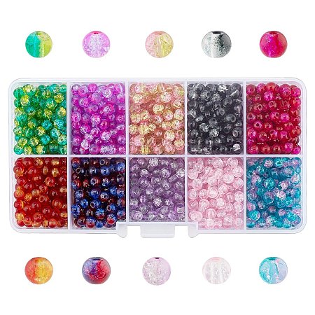 Round Transparent Crackle Glass Beads CCG-X0006-4mm-B-1