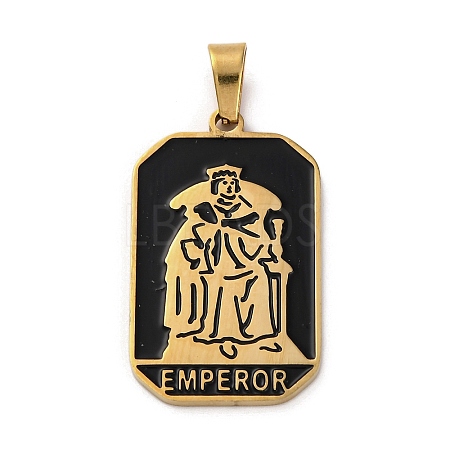Ion Plating(IP) 304 Stainless Steel Enamel Pendants STAS-Q003-01G-06-1