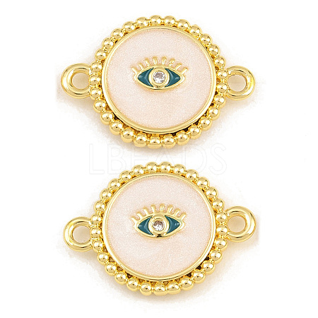 Brass Micro Pave Clear Cubic Zirconia Connector Charms CU-CBA5CB0-21G-1