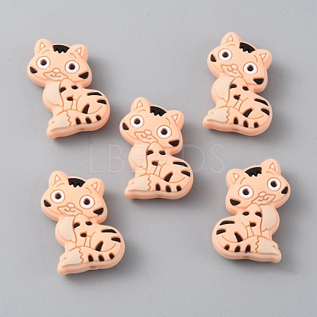 Cat Silicone Beads SIL-WH0002-86A-1