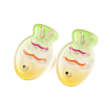 Summer Fish Resin Alligator Hair Clips AJEW-U004-03C-1