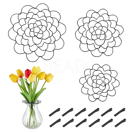 3Pcs 201 Stainless Steel Flower Arrangement Insert Lids DIY-UN0005-92B-1