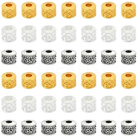 90Pcs 3 Colors Tibetan Style Alloy Beads TIBEB-YW0001-41-1