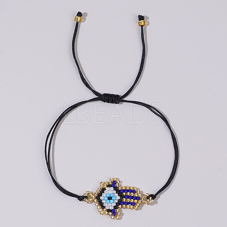 Colorful Beaded Woven Palm Eye Bracelet Ethnic Style Gift for Friend KS3758-3-1