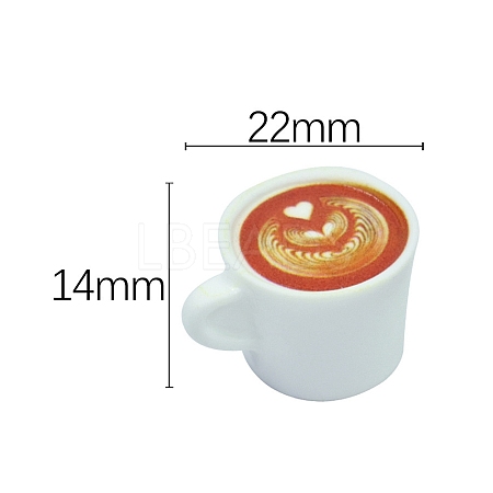 Resin Miniature Coffee Cup Ornaments X-PW-WG14105-04-1