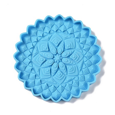 DIY Mandala Flower Shape Coaster Food Grade Silicone Molds DIY-G083-06A-1