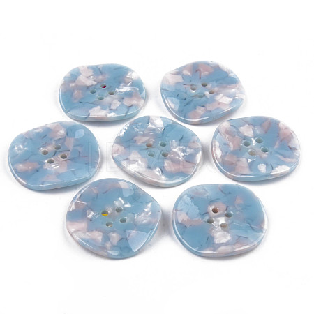 4-Hole Cellulose Acetate(Resin) Buttons BUTT-S026-007C-02-1