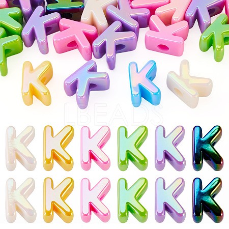 20Pcs UV Plating Opaque Acrylic European Beads OACR-TADJ0001-16K-1