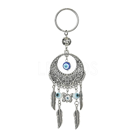 Handmade Lampwork Evil Eye Pendant Keychain KEYC-JKC00535-03-1