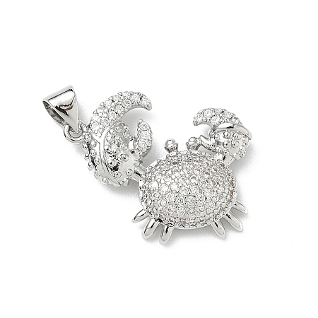 Brass Micro Pave Cubic Zirconia Pendants KK-P330-01A-P-1