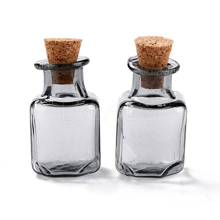 Square Glass Cork Bottles Ornament GLAA-D002-04A-1