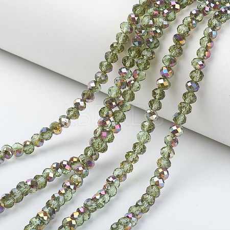 Electroplate Transparent Glass Beads Strands EGLA-A034-T8mm-R19-1