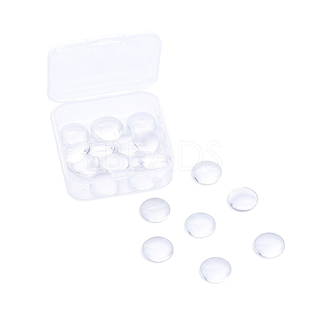 Clear Glass Cabochons GGLA-TA0001-01-15mm-1