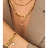 3-Layer 304 Stainless Steel Oval Link Chain Necklaces & Bracelets Sets FS-WGE493C-01-2
