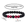 8MM Round Dyed Natural Tiger Eye and Lava Rock Yoga Beaded Stretch Bracelets ZG6546-1-2